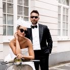 Huwelijks Paar Vespa